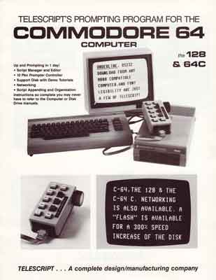 Teleprompting software for Commodore 64.